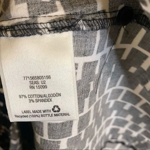 Covington Black & White Womens Button Up Short Sleeve Blouse Shirt Size XL - Picture 5 of 6